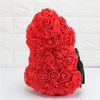 40cm MARE Ursuleț de pluș de Trandafir Flori Artificiale PE Rose Bear pentru Femei Îndrăgostiților Nunta de Crăciun Cadou Caseta Decor Acasă