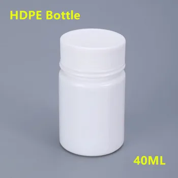 40ML Goale de plastic HDPE Tableta Sticle de medicina capsulă capsulă de sticlă cu Capac și folie de aluminiu garnitura 100BUC/lot