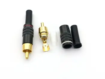 40pcs/100buc cupru RCA Mufă Audio Conector de sex Masculin w Metal Primăvară adaptor