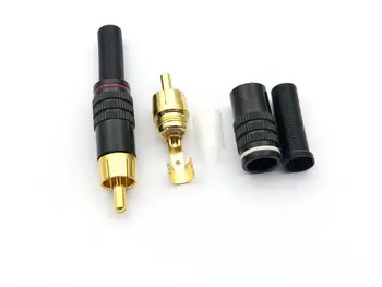 40pcs/100buc cupru RCA Mufă Audio Conector de sex Masculin w Metal Primăvară adaptor