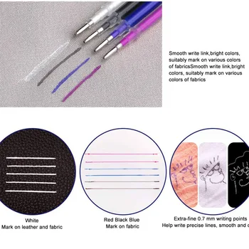 40pcs de Căldură poate fi ștearsă Rezerve de cerneală Dispare Tesatura Marker Rezerve cu Cutie de Depozitare Croitor Pen Instrumente de Cusut pentru Quilting