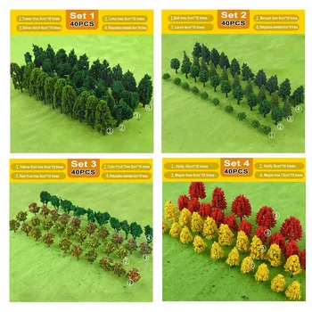 40pcs DIY Manual din Plastic Model în Miniatură Copaci Pentru Construirea Grădină cale Ferată Aspect Peisaj Peisaj Accesorii Jucării pentru Copii