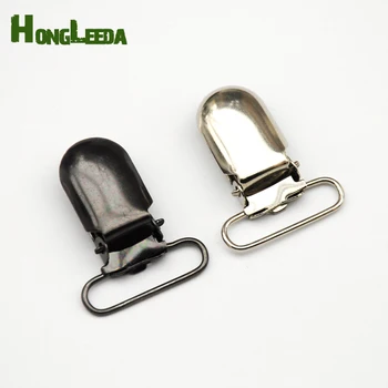 40pcs/lot 25mm 1 inch metal suspensor clip suport pentru pantaloni centura suzeta cilps argintiu/Negru nickle transport gratuit HK-013