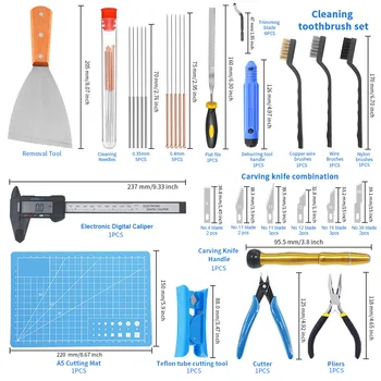 42 Bucăți de Imprimare 3D Tool Kit-ul Include Debavurați Instrument de Curățare Instrument de Ștergere cu Sac de Depozitare Imprimantă 3D Set de scule pentru Curățare
