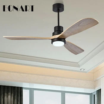 42 Inch led-uri de moda din lemn masiv decorativa ventilator de tavan lampa cu telecomandă, ventilatoare de tavan pentru acasă 110-220 volti fan candelabru