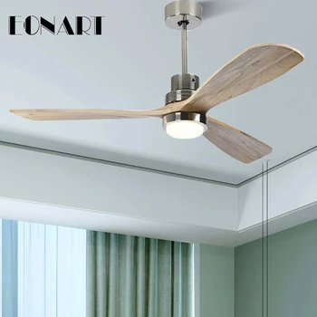 42 Inch led-uri de moda din lemn masiv decorativa ventilator de tavan lampa cu telecomandă, ventilatoare de tavan pentru acasă 110-220 volti fan candelabru