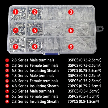 420Pcs 2.8/4.8/6.3 mm de sex Masculin de sex Feminin Spade Conectori de Sârmă de Sertizare Bloc Terminal cu Manșon de Izolare Sortiment Kit