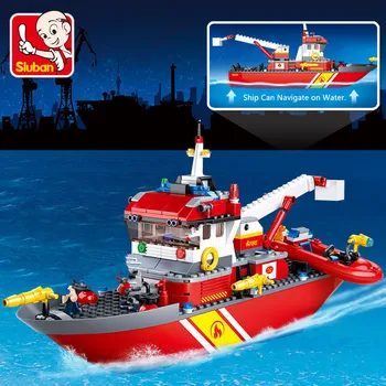 429Pcs City fire de Poliție de Salvare pe Mare cu Barca Model de Navă Blocuri Seturi Creator Technic Brinquedos Cărămizi Educative pentru Copii Jucarii