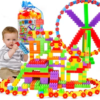 450 buc DIY proiectare constructii blocuri jucarii pentru copii baieti copii set de constructii de Mari Dimensiuni caramida de învățământ palatul model