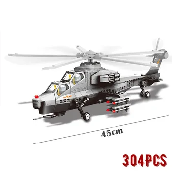 45cm Compatibil Blocuri Militare WZ-10 Avion, Avion, Elicopter Copii Jucarii Model de Avion Militar