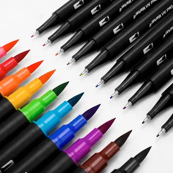 48/60/72/100 Culoare Acuarela Markere pentru Desen Pictura Set Profesional de Apa de Colorat Perie Stilou Set Dual Sfat pentru Școală