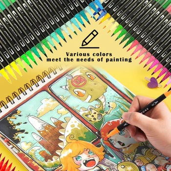 48/60/72/100 Culori Acuarela Art Markeri Set Dual Sfat Profesionist Desen Pictura Colorat Apa Perie Stilou Set pentru Scoala