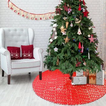 48 Inch Roșu de Pom de Crăciun Fusta cu Aur Cerb de Crăciun Copac Covor Podea Mat Acoperire Decoratiuni de Craciun pentru Casa Noua Anul 2021