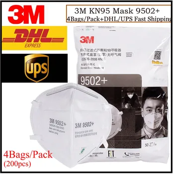 4Bags/Pachet DHL/UPS de Transport maritim 3M 9502+/9501+ KN95 Particule de Praf Mască Respiratorie Măști de Protecție 3M Original Masca 200pcs/Pachet