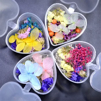 4Box Colorate de Flori Uscate 3D Decorare Unghii Conserve de Flori Manichiura Nail Art Decor
