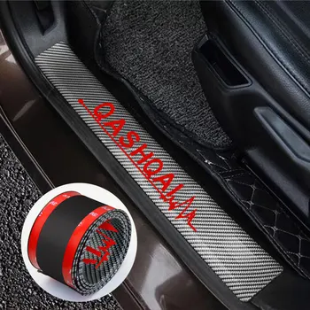 4buc 7cm Autocolante Usi din Fibra de Carbon Protector Cauciuc Auto pragului de ușă Pedala de bun venit Decorare Acoperire pentru nissan qashqai j10 j11