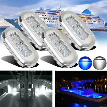 4BUC Barca Lumini LED 12/24V Barca Marine Calitate rezistent la apa Albastru Rece LED Lumini de Curtoazie Scara Puntea de Semnalizare de Iluminat Stop