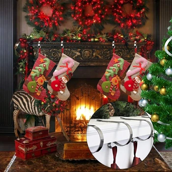4buc Ciorap de Crăciun suporturi pentru Manta Clip Șemineu Cârlige Cuier de Stocare Suluri pentru Petrecerea de Crăciun de Decorare Consumabile