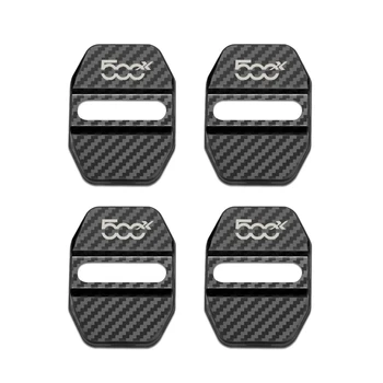 4BUC fibra de Carbon model de Masina de Blocare a Ușii de Protecție Caz Acoperire Pentru fiat 500X Embleme Accesorii Auto