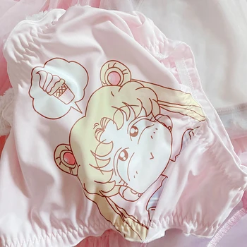 4buc Japonia Anime Sailor Moon Desene animate Imprimate Studnnt Boxeri Femei Kawaii Chilotei Sexy Mici Proaspete Volane Talie Joasa Chiloți