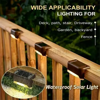 4buc LED Solar Scara Lampa IP65 Impermeabil în aer liber, Grădină Cale Curte Patio Scări Pașii Gard Lămpi Solare Lumina de Noapte