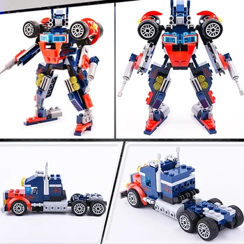 4buc/lot GUDI 4 în 1 Transforma Masina Robot Transforma In Robot Creator Blocuri Mini Cărămizi Set Jucarii Baiat Cadou pentru Copii 8708