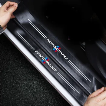 4buc Masina Autocolant Usa de Carbon din piele Fibre Plăcii de Prag Pentru BMW M E46 E91 E92 E93 M3 E60 E61 F10 F07 m5 m6 m7 x4 x5 x1 e30 e39 e46