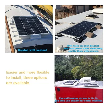 4buc RV Panou Solar Suporturi de Montare Negru de Foraj-Free Colț Suport de Sprijin pentru RV Barca Rulote