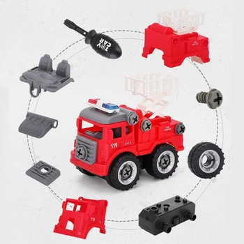 4buc/sac Demontare Puzzle Inginerie asamblare masina de jucărie camion Foc de Învățământ Mașină de Jucărie motociclete masinute pentru baieti