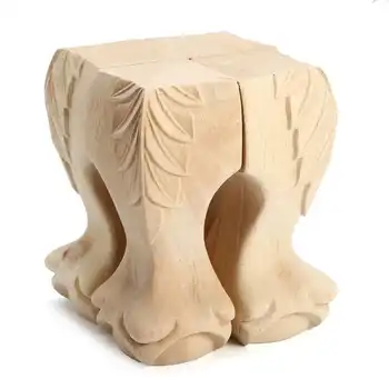 4buc/set 15/10x6cm Sculptură Picioare de Mobilier din lemn Masiv Stil European Elegant de Artă Sculptate Canapea, TV Cabinetul Picioare Mobilier