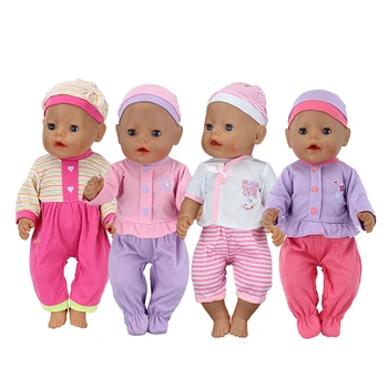 4buc/set Haine Papusa Port se potrivesc pentru 43cm/17inch baby Doll, Copii cel mai bun Cadou de Ziua de nastere(doar vinde haine)