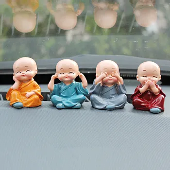 4buc/Set Micul Călugăr Pentru Casa Decoratiuni Statuete Masina Decor