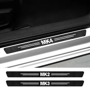 4BUC Usa Masina de Uzură de Protecție Pragului de Autocolante Pentru Ford Focus MK1 MK2 MK3 MK4 2 3 1 4 Accesorii Auto din Fibra de Carbon Decalcomanii