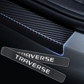 4BUC Ușa Pas Protectoare Pentru Chevrolet TRAVERSE 4D Fibra de Carbon de Vinil Autocolant Auto Pragului de Ușă Scuff de Înmatriculare Auto Piese Auto Styling