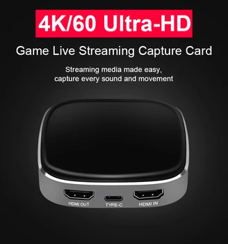 4K/60Hz HDMI de Tip C Card de Captura Video Cutie de Transmisie Live Suport Telefon Mobil Live Straming pentru Joc Consola/TV BOX/Camera