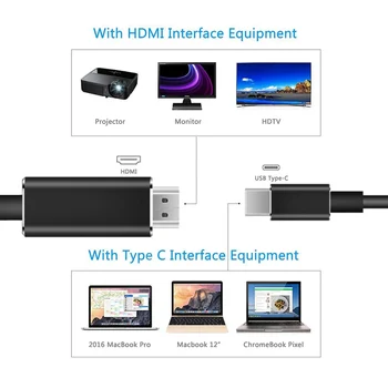 4K USB Tip-C pentru Cablu HDMI Adaptor Converter Pentru iPad Samsung S10 S9 S8 Note10 Laptop Monitor TV