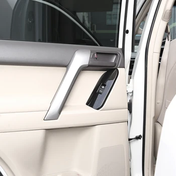4pcsBlack cereale Lemn ABS Pentru Toyota Land Cruiser FJ150 Prado 150-2018 Masina geamurilor Butonul Cadru Ornamental pentru volan pe Stânga