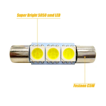 4x 28mm 29mm C5W LED Lampă Bec 6614F 6612F Pentru Interioare Auto Oglinda Parasolar Cupola de Lumini Hartă