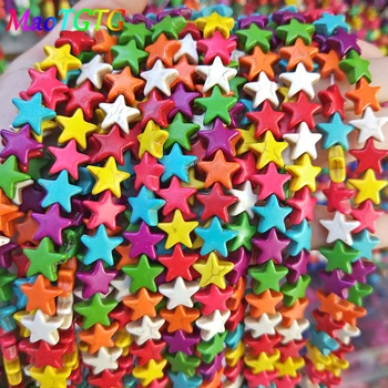 4x12mm Multicolor Pentagrama Forma Howlite Margele Bijuterii Brățară Colier Colorat Margele din Piatra Naturala Pentru a Face Bijuterii