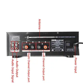 5.0 bluetooth 2 Canal 2000W Home Theater Amplificatoare Stereo USB AV Amp FM MP3 de Control de la Distanță de Sprijin 4 Micro