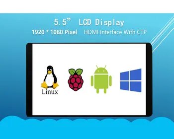 5.5 inch Raspberry Pi 3 model B+ LCD Display Capacitiv Touch Screen 1920x1080 Monitor de Înaltă Rezoluție pentru Zmeura Pi4