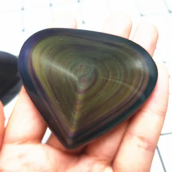 5-7cm Naturale curcubeu obsidian inimile cristal obsidian Cuarț Forma de Inima cu Cristale de Vindecare Cadou 1buc