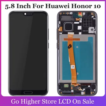 5.8 Inch Pentru Huawei Honor 10 Display Lcd Touch Screen Digitizer Cadru de Asamblare COL-L29 Înlocuire Negru / Albastru / de Aur