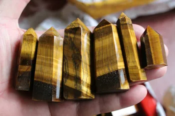 5 Bucati Naturale de Ochi de Tigru Cristal de Cuarț Piatră de Puncte Obelisc Turn de Lustruit Vindecare China,CDHC
