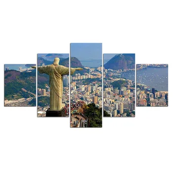 5 bucati Rio de Janeiro, Oraș, Peisaj statutul de călătorie pictura Arta de Perete Poza Cadou Home Decor de Imprimare Panza de pictura