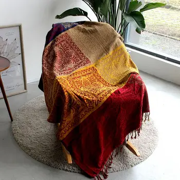 5 Culori Colorate Boem Chenille Pleduri Pătură de Canapea Decorative Aruncă pe Canapea/Pat Mare Cobertor Pătură Cu Ciucure