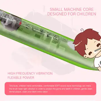 5 Modul de Copii Automată Periuta de dinti Electrica USB Reîncărcabilă Desene animate IPX7 rezistent la apă cu Ultrasunete periuță de dinți cu 4 Perie de Cap