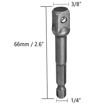 5 Pack 3/8 Inch(10mm) Pătrat Soclu Adaptor Bit Setat, Impact Driver de Putere Biți pentru Automobile DIY-prindere Hexagonal de 1/4