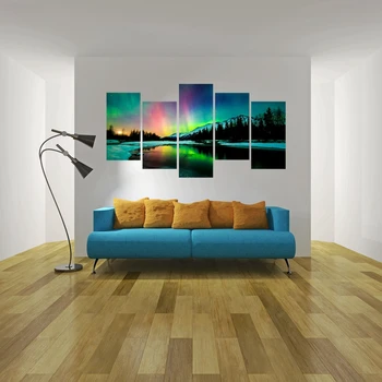 5 Panou HD de Imprimare Colorate Aurora Borealis Panza Pictura Acasă Decor de Perete de Arta Imagine de Imprimare Living Decor de Perete Picătură de Transport maritim