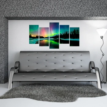 5 Panou HD de Imprimare Colorate Aurora Borealis Panza Pictura Acasă Decor de Perete de Arta Imagine de Imprimare Living Decor de Perete Picătură de Transport maritim